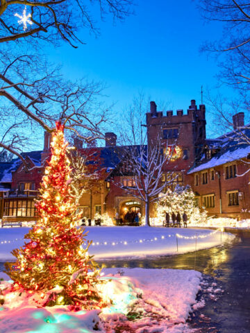 Stan Hywet Hall with Deck The Hall Holiday Lights