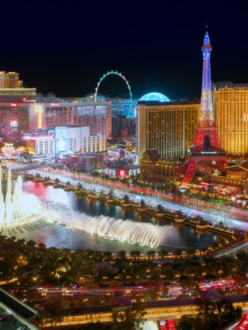 Las Vegas Boulevard from a balcony at The Cosmopolitan