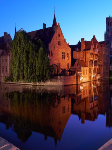 Rozenhoedkaai at blue hour - Rosary Quay, Bruges, Belgium