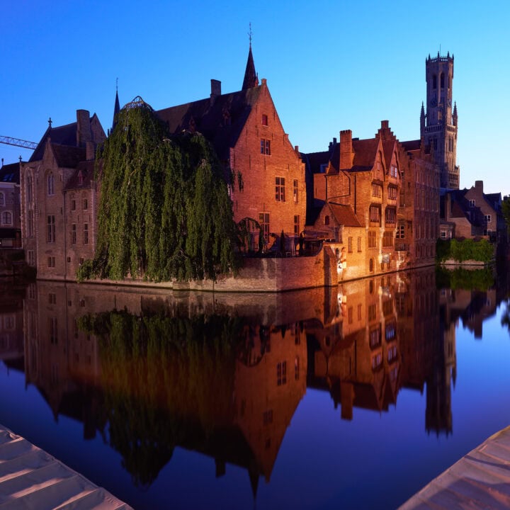 Rozenhoedkaai at blue hour - Rosary Quay, Bruges, Belgium