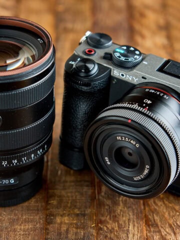 Sony A7CR with Sony 40mm f/2.5 attached, Sony 20-70mm f/4
