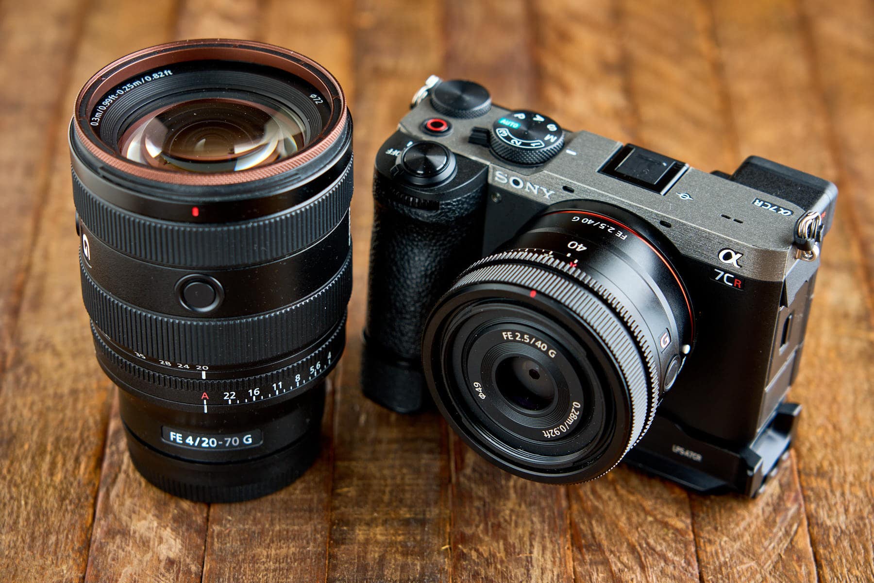 Sony A7CR with Sony 40mm f/2.5 attached, Sony 20-70mm f/4