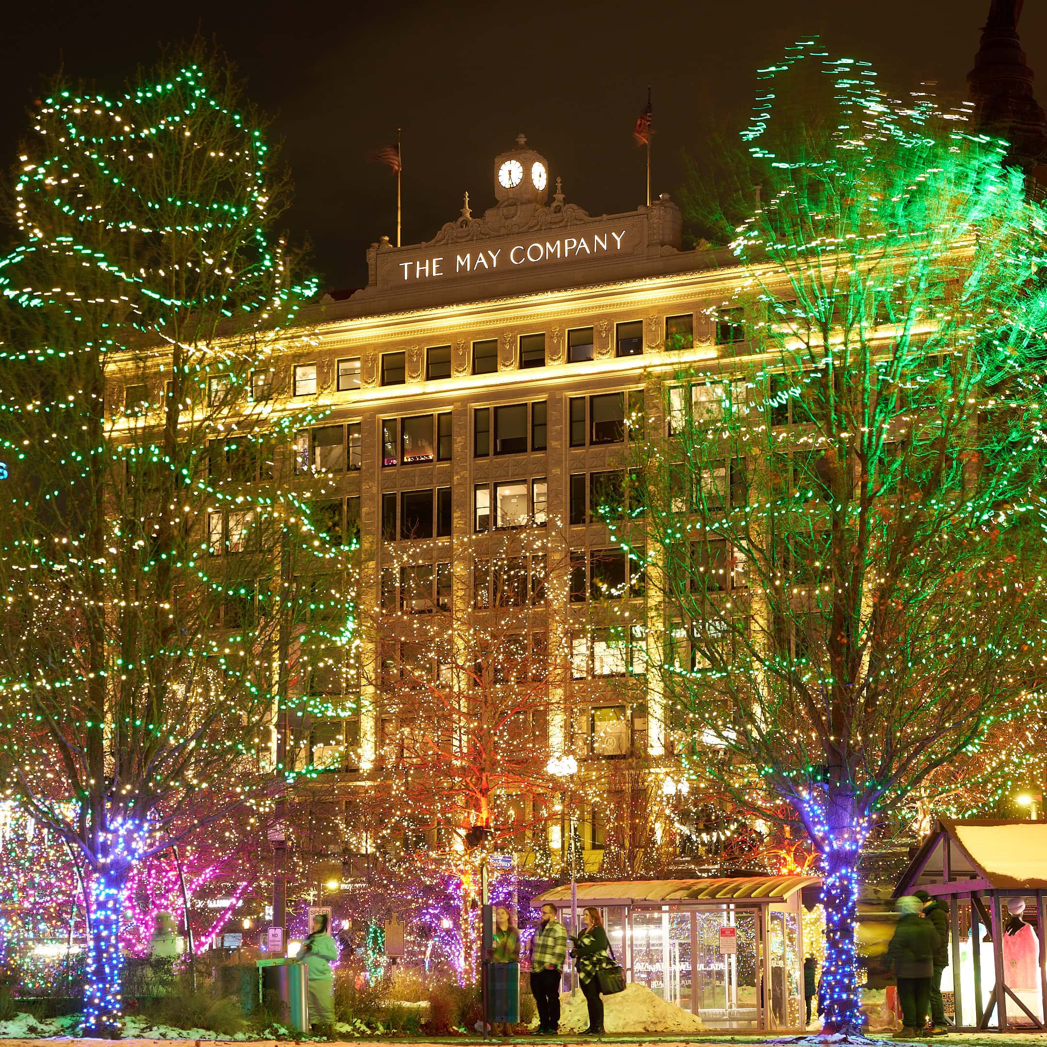 The May Company through the Christmas lights