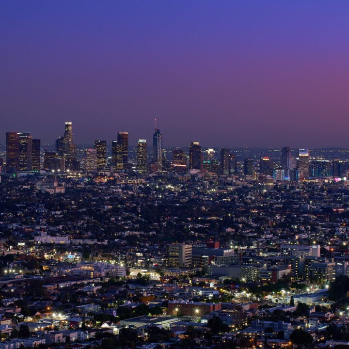 Los Angeles Skyline from Griffith Observatory at Blue Hour