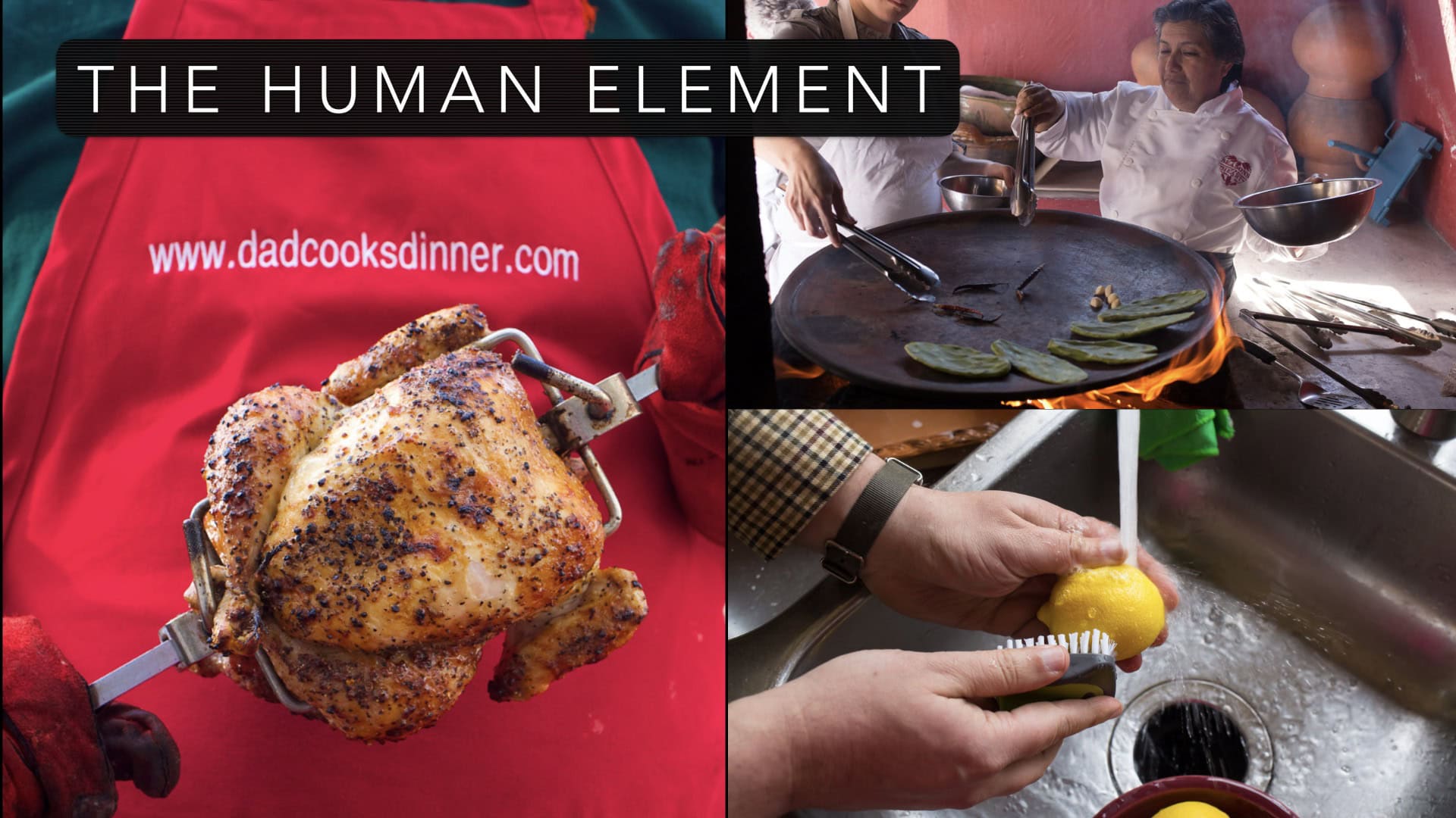 The Human Element header with pictures of food with people in them
