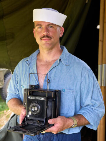 Naval Photographer Portrait with Period Camera