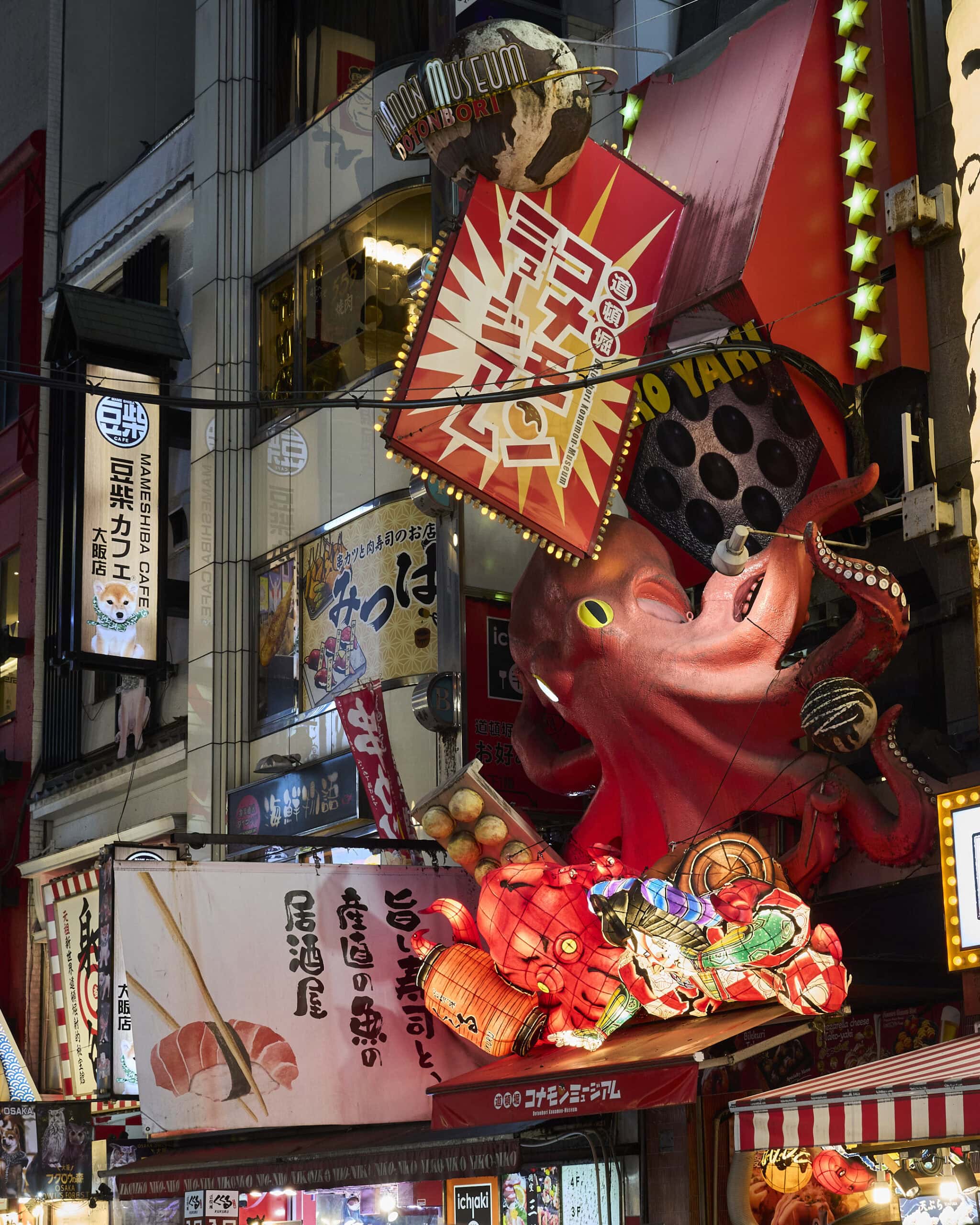Dotonbori Shopping Street Octopus Sign in Osaka